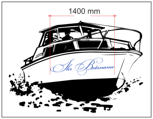 2 x Bootsname bis 1400 mm Länge