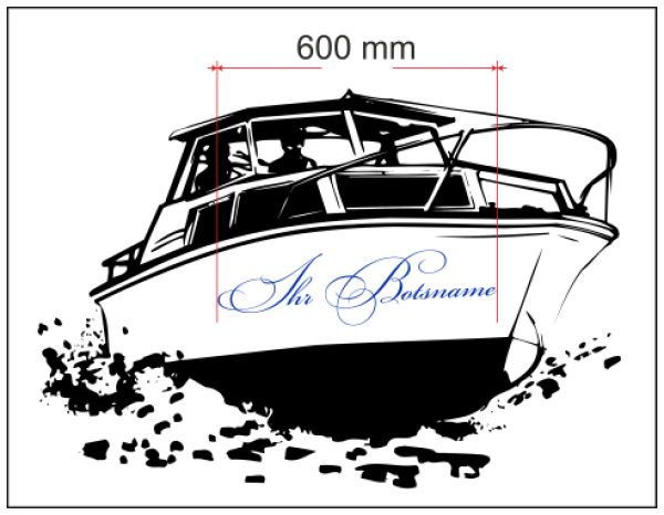 2 x Bootsname bis 600 mm Länge