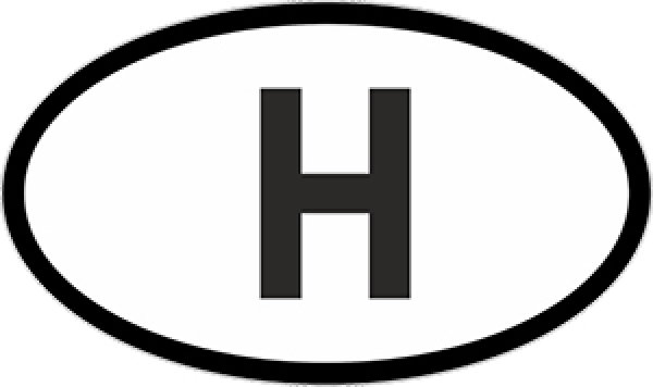 Nationalitätskennzeichen Aufkleber für - Pkw ( H )