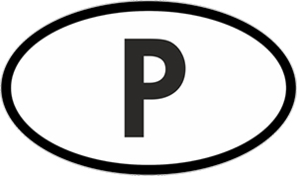 Nationalitätskennzeichen Aufkleber für - Pkw ( P )